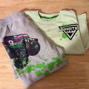 Monster Jam Boys Tee & Shorts - Lime Green & Gray